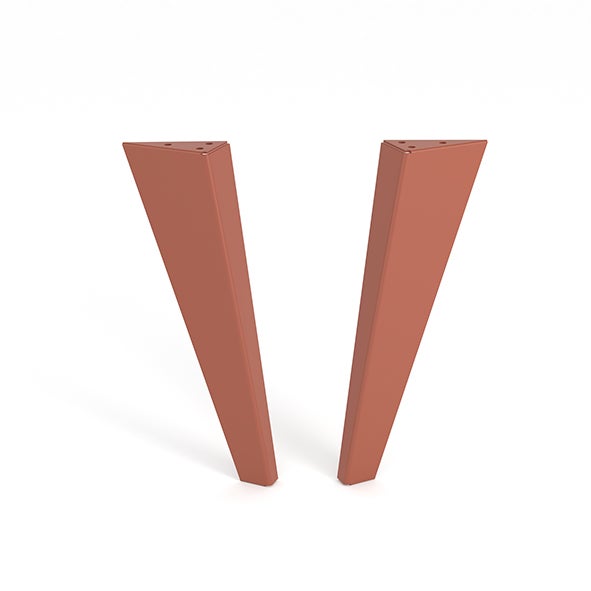 REI | Pied en métal 995 pour table basse ou meuble | Hauteur 30 cm | 90 x 40 x 300 mm | Acier | Couleur terre cuite | Supporte jusqu'à 100 kg | 6 vis