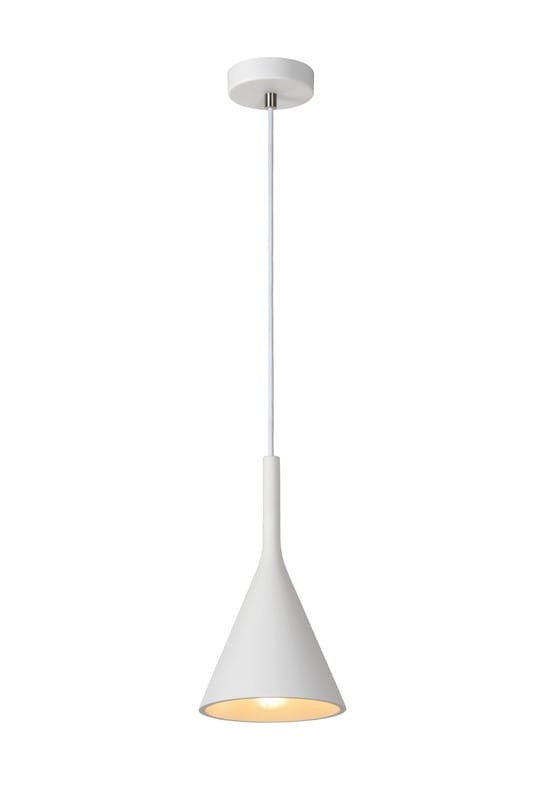 Lampa wisząca GIPSY biała 1xE27x25W ceramika / gips wym:130x16,5x16,5cm IP20 Lucide