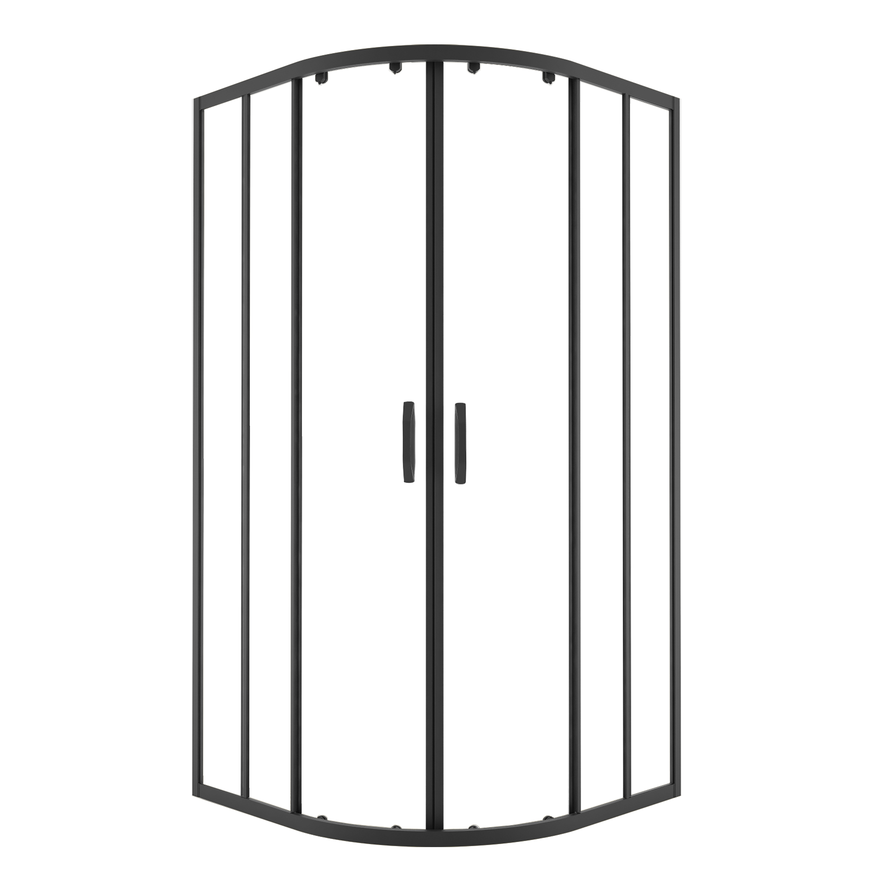 Kabina prysznicowa Durasan półokrągła Flexi regulowana 78-100x78-100 cm czarny mat, szkło transparentne 8 mm 1 szt.