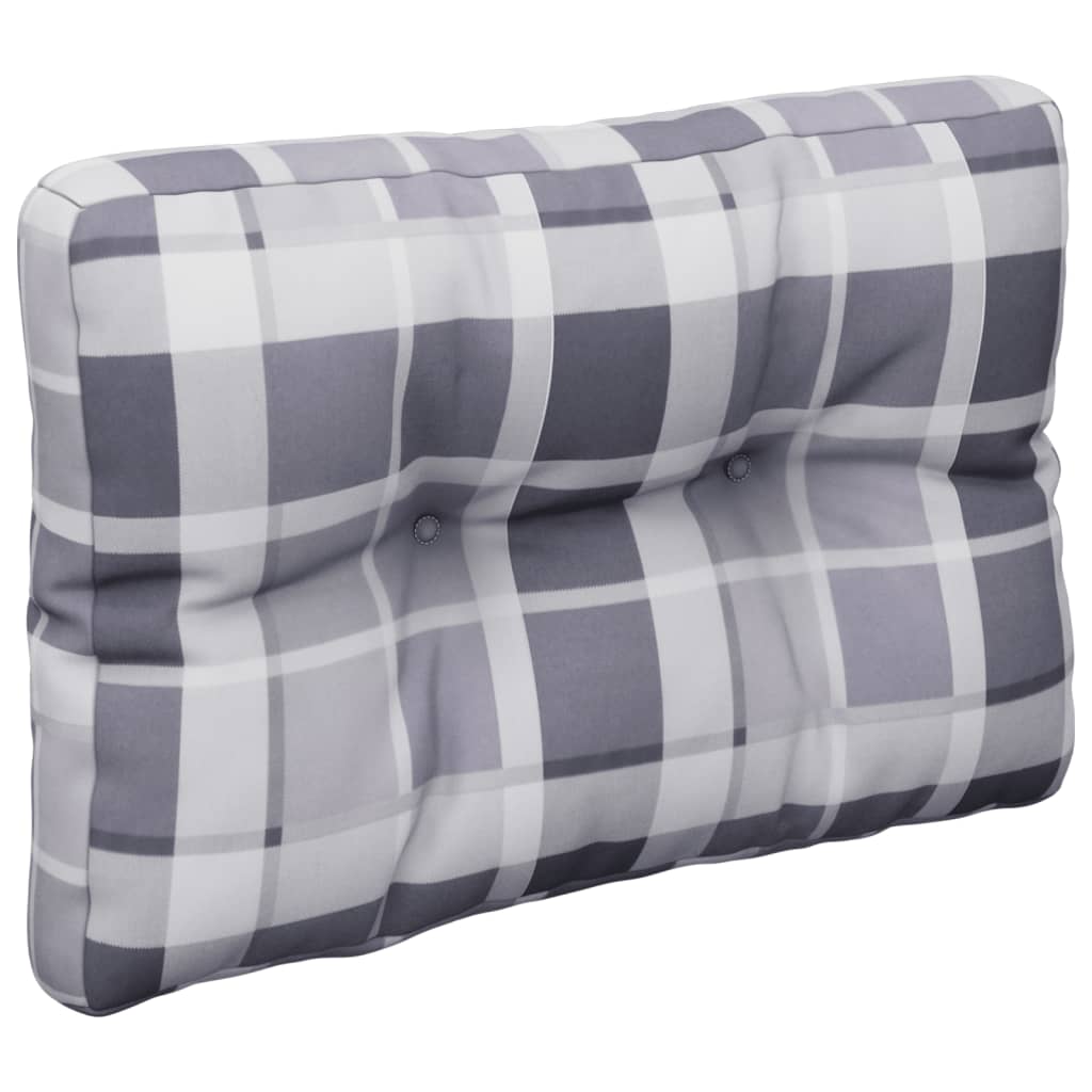 Cojín para palé - 100% poliéster - Estampado de cuadros gris ...