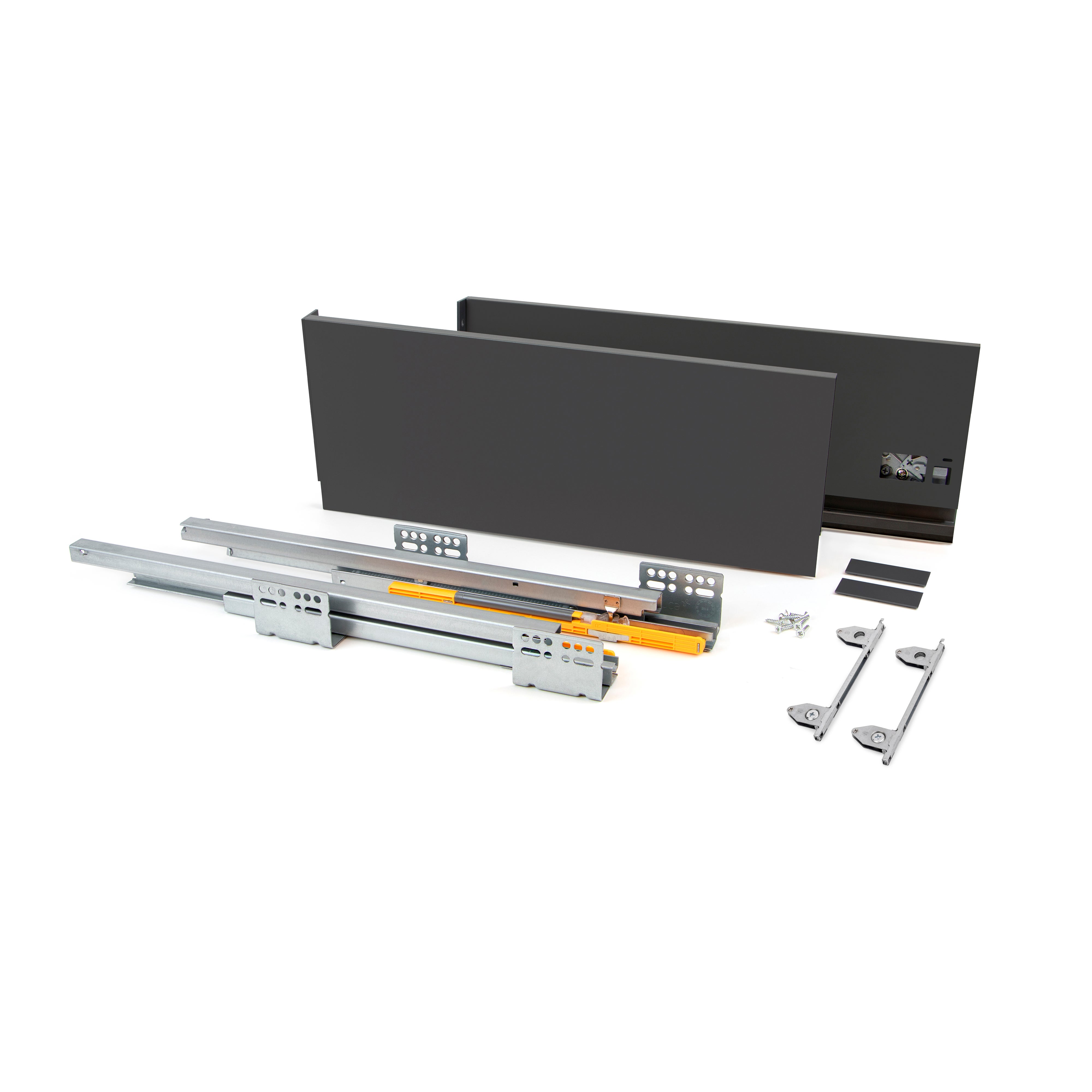 Emuca Szuflada zewnętrzna Concept 30 kg, wysokość 185 mm, głębokość 400 mm, Stal, Szary antracytowy