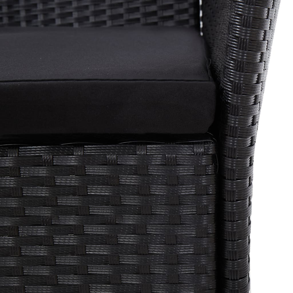 Maison Exclusive - Set Mobili da Pranzo per Giardino 7 pz in Polyrattan Nero - 9