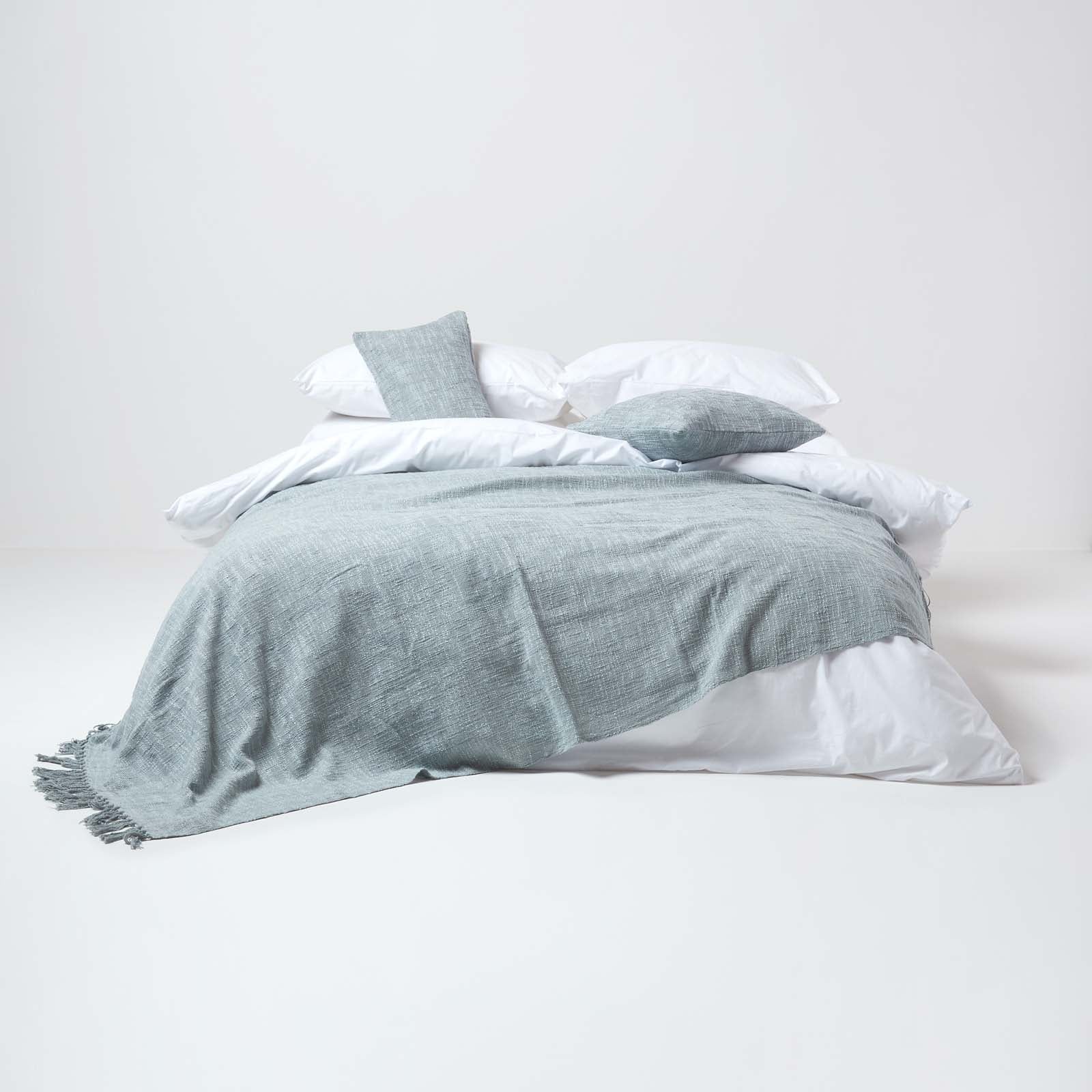 Homescapes Jeté de lit ou de canapé Gris Nirvana en coton, 150 x 200 cm - 3