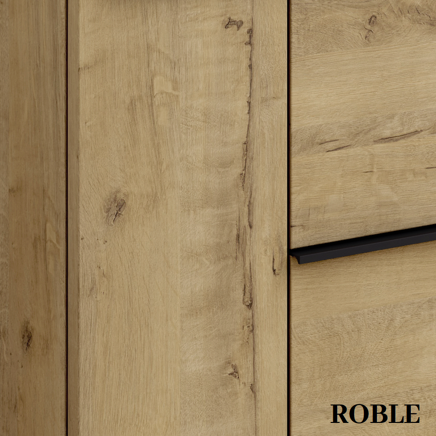 Meuble de salle de bain sans miroir avec vasque à poser arrondie KING - Roble (chêne clair) - 80cm - 4