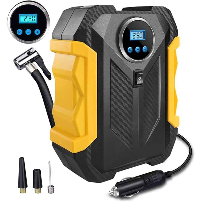 Gonfiatore Digitale Portatile Per Pneumatici – Display LCD, Luci LED, Compressore 2,5 Bar, Con Ugelli