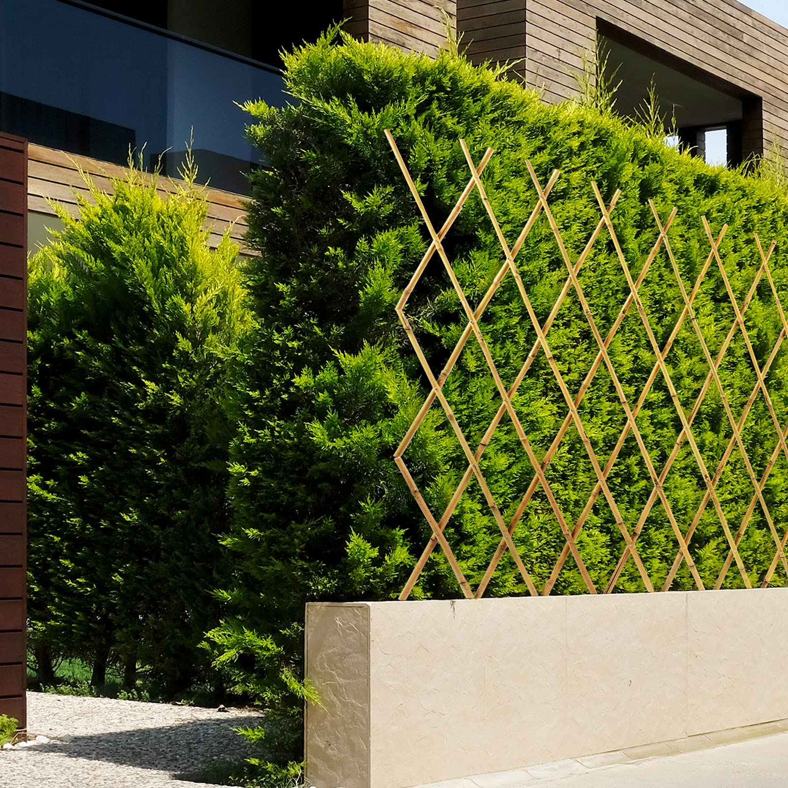 Treillis en Bambou pour Jardin, Balcon et terrasse Extensible Individuellement Résistant aux intempéries 90 x 180 cm - 6