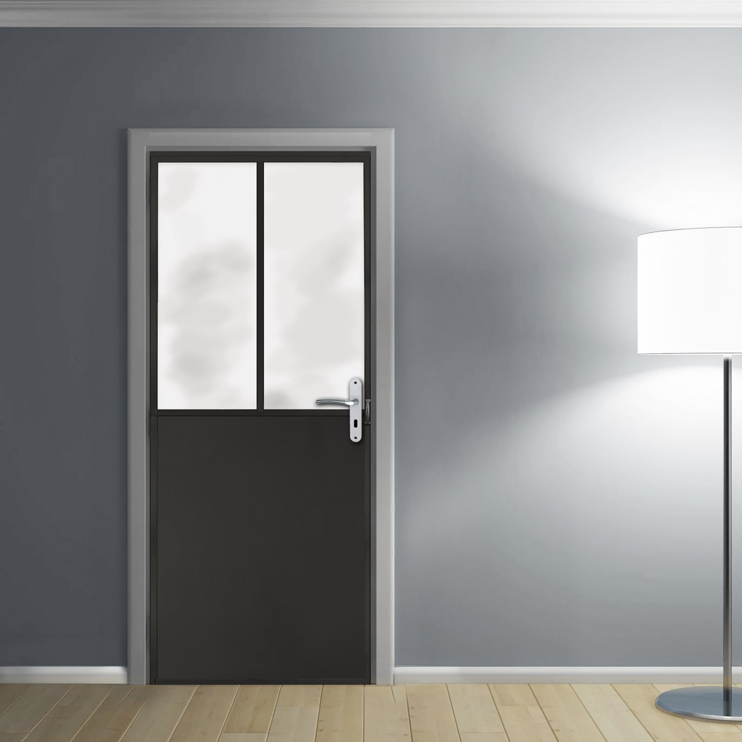Sticker porte, trompe l'oeil porte atelier noir, style industriel, 204 cm X 73 cm - 5