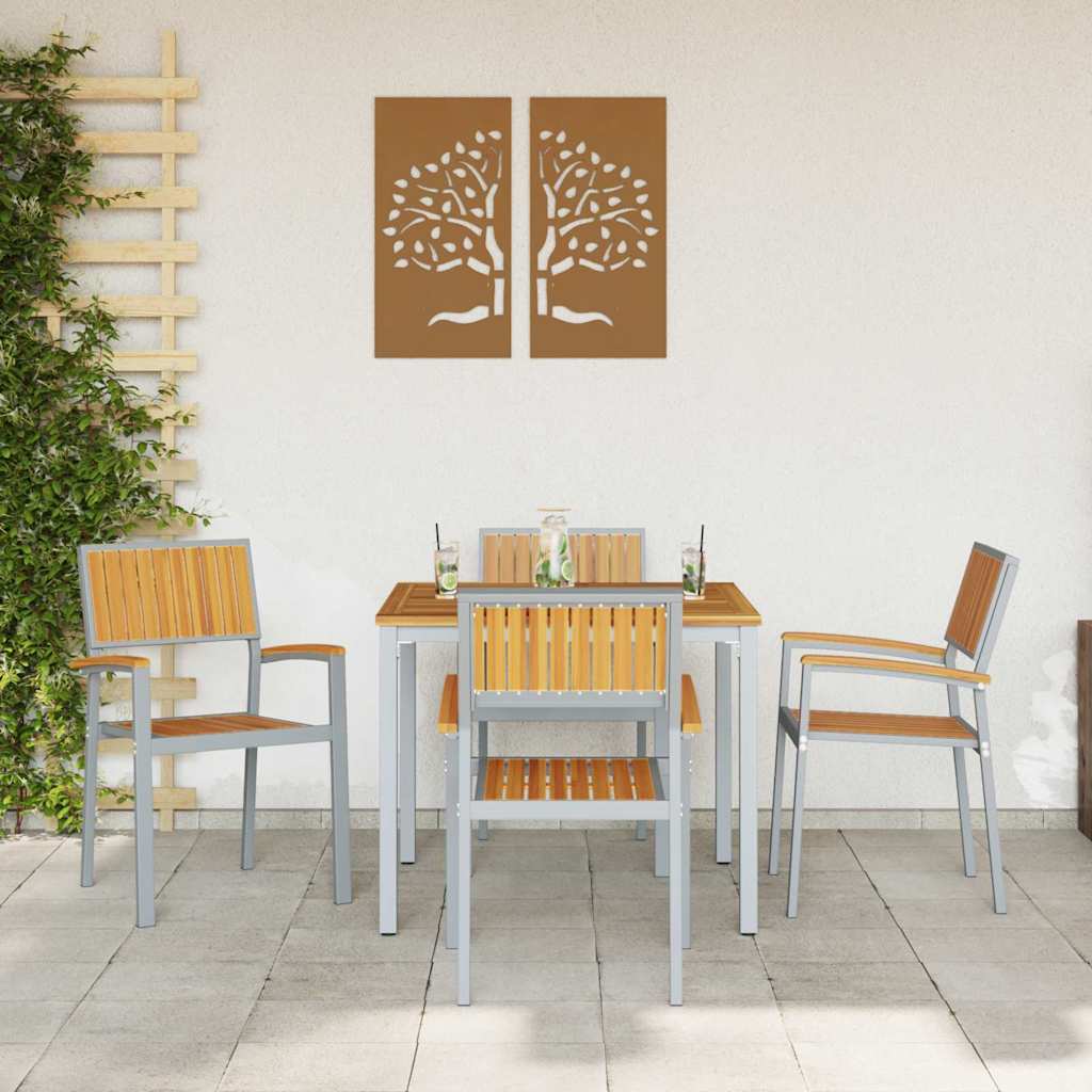 Silla de Jardín 4 pcs Marrón 56 x 57 x 87cm - COMFORTXL - 3