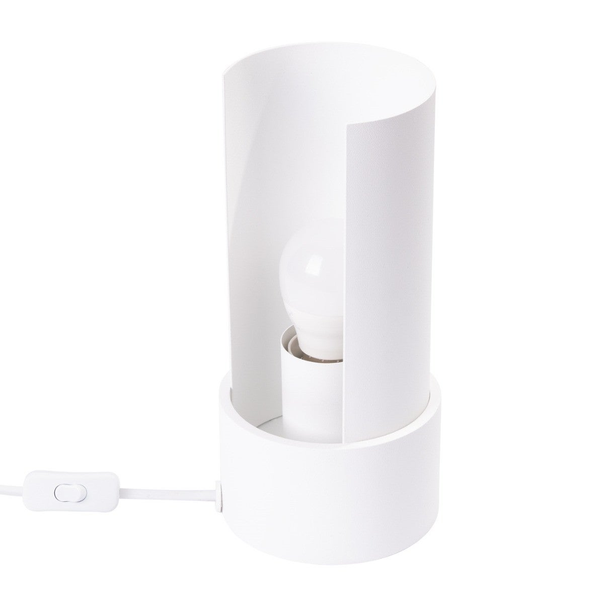 Lampka biurkowa nowoczesna biała obrotowy klosz włącznik 1xE27 15W FLASH Sollux Lighting