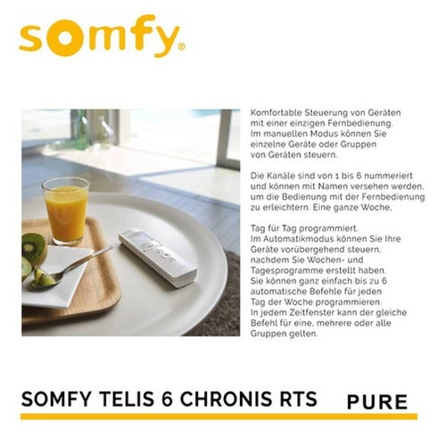 Somfy - Télécommande Telis 6 Chronis RTS Pure - Avec Programmation horaire - 8