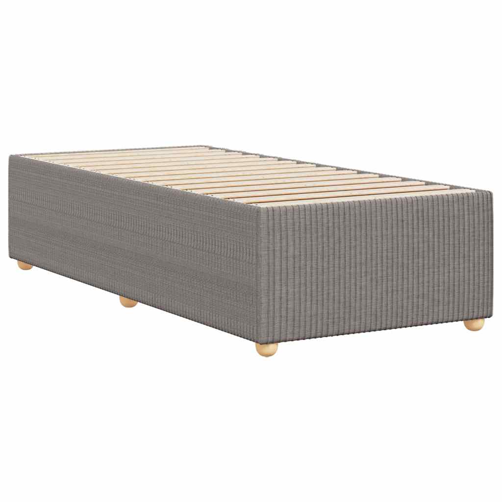 Cadre de lit sans matelas en tissu taupe pour la chambre, 100 × 200 cm - 6