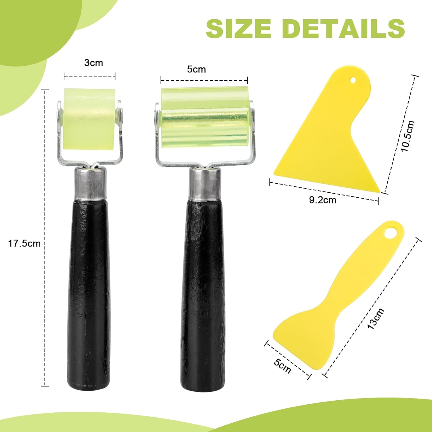 Kit 10 Pièces Rouleaux D'Impression Dadabig - Pour Encre, Peinture Et Tampons - Caoutchouc Lisse Et Prise En Main Confortable