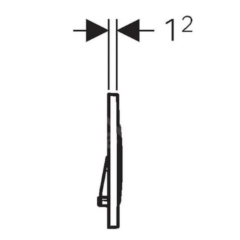Geberit Sigma20 Plaque de déclenchement double touche noir brillant, contour noir mat (115.882.DW.1) - 2