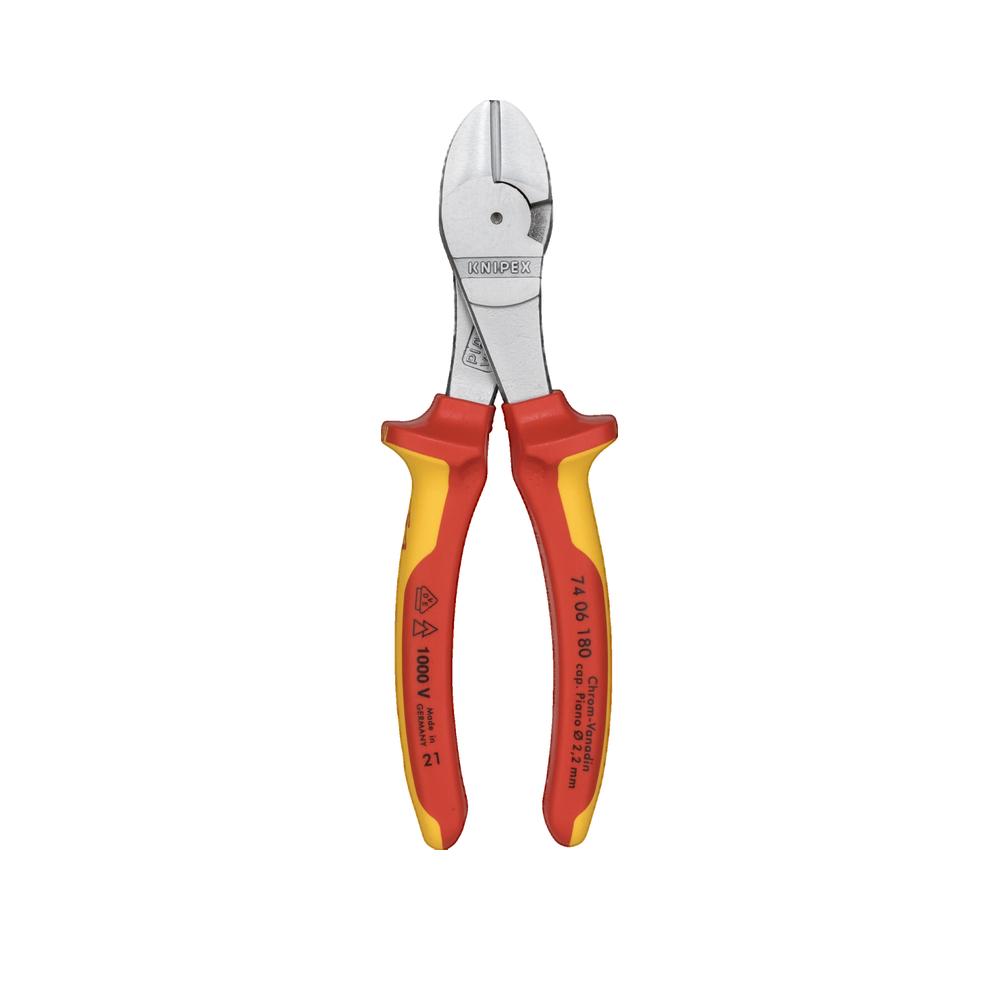 Szczypce tnące KNIPEX czerwone 180 mm izolowana rękojeść 1000 V