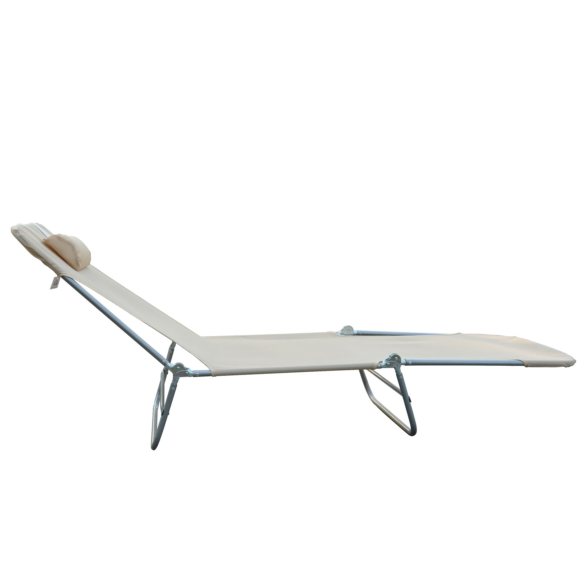 Outsunny Bain de Soleil ligstoel voor de tuin, modern design, kantelbaar, meerdere posities, afneembaar hoofdstel, incl. aluminium textiel, afmetingen: 171 x 64 x 82 cm