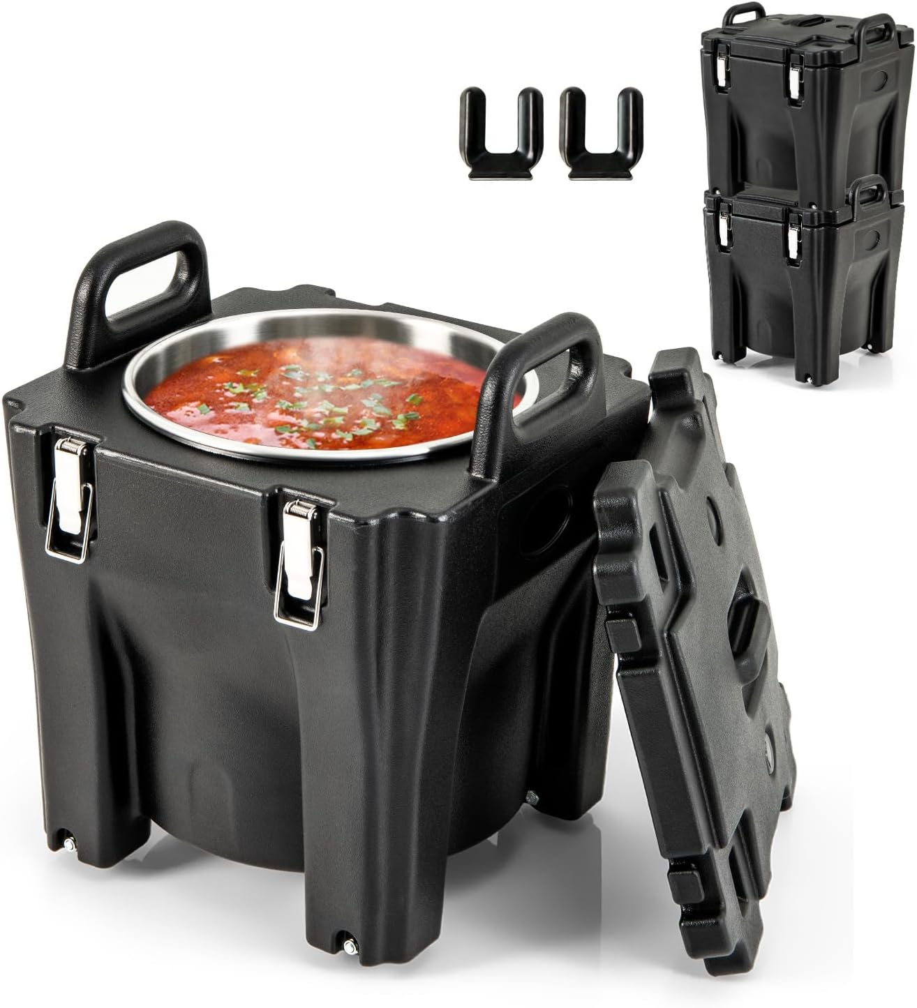Izotermiczny Pojemnik 30 l na Zupę/Posiłki, z Funkcją Podgrzewania, Możliwość Układania w Stosy, Wyposażony w 4 Kółka, Idealny do Hoteli i na Kemping.