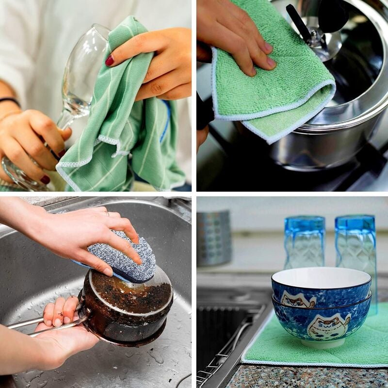 Lot de 6 Chiffon Bambou Microfibre pour Vitres Miroirs Carreaux Carrosserie Microfibre Bambou Vitre Ménage Salle de Bain - 5