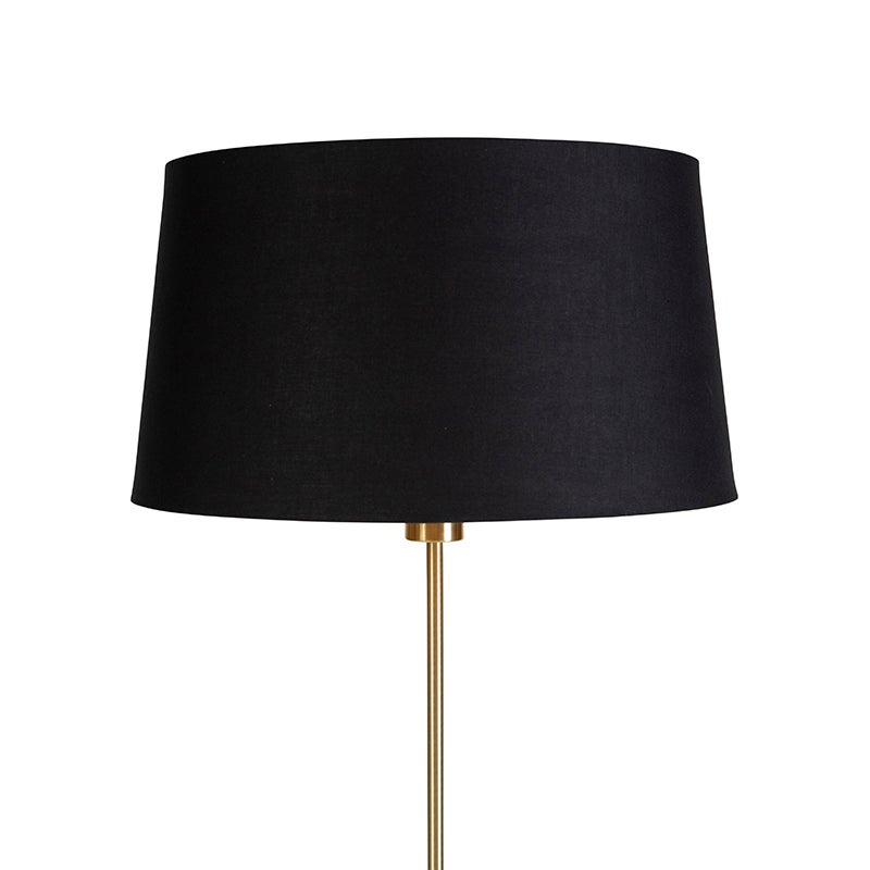 QAZQA Parte Fl - Lampadaire Avec Abat-Jour - 1 Lumière - H 1750 Mm - Crème - Rustique