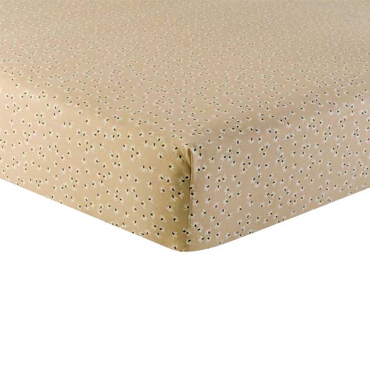 Drap-Housse Imprimé Flowers 60x120 Cm Mon P'tit Dodo - Coton Extensible Pour Lit Bébé