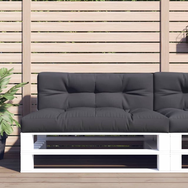 Coussin de palette en tissu anthracite, pour la terrasse, 120 × 40 × 12 cm