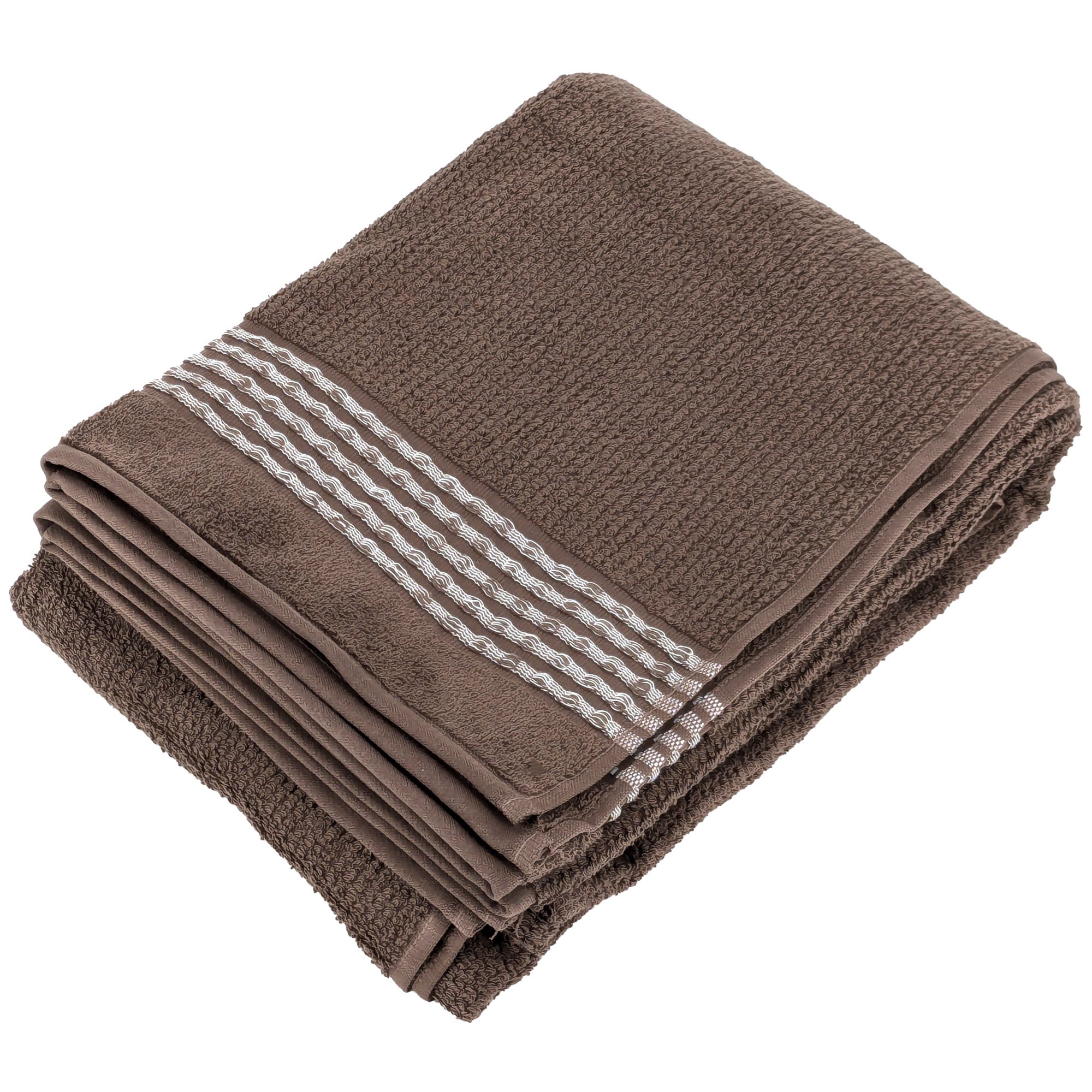 Linnea Drap De Bain 100x150 Cm Coton Efficience Stripes Marron Roble