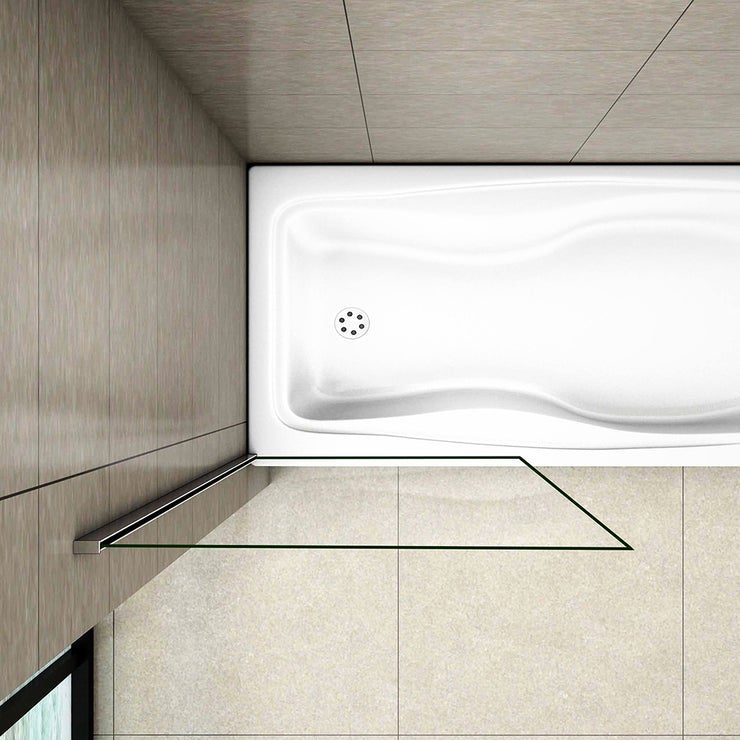Aica Pare-baignoire 70x130cm Écran De Douche Fixé En Verre Anticalcaire - 5