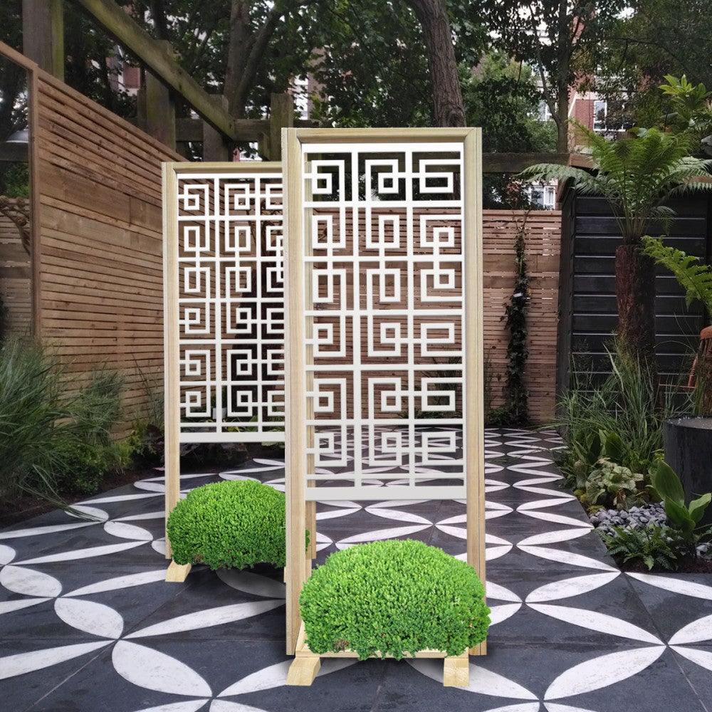 THAI - Separè - Wolnostojący modułowy parawan - 70x190 cm - Wykonany z drewna i PVC, kolor wewnętrzny BIAŁY