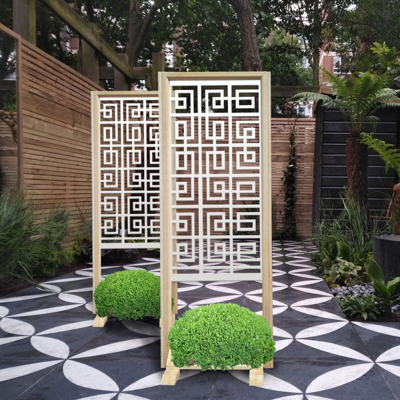 THAI - Separè - Wolnostojący modułowy parawan - 70x190 cm - Wykonany z drewna i PVC, kolor wewnętrzny BIAŁY