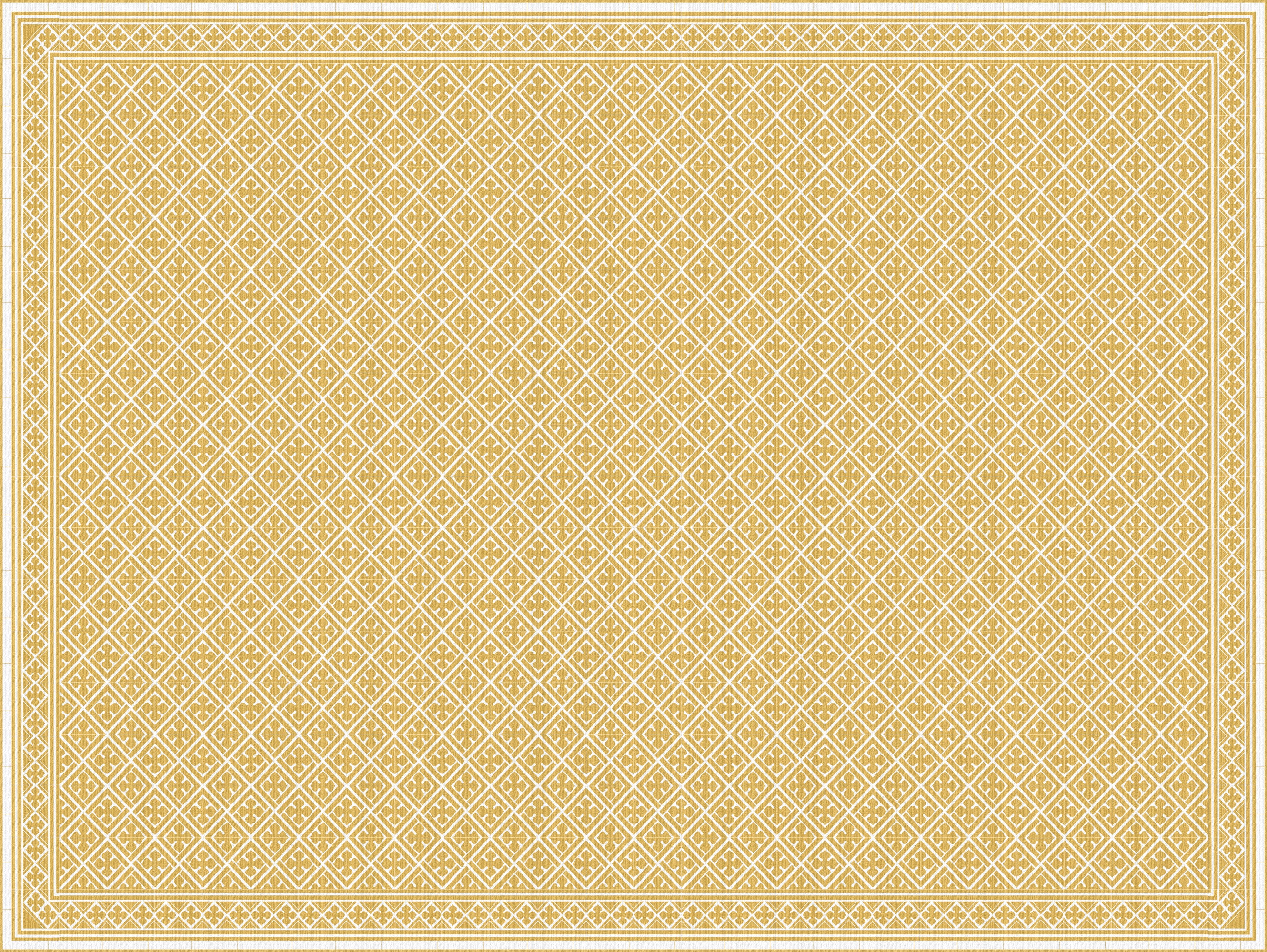 Dywan winylowy Palace mustard 200x266 - antypoślizgowy PVC, winylowy do kuchni lub salonu, zmywalny, styl hydrauliczny