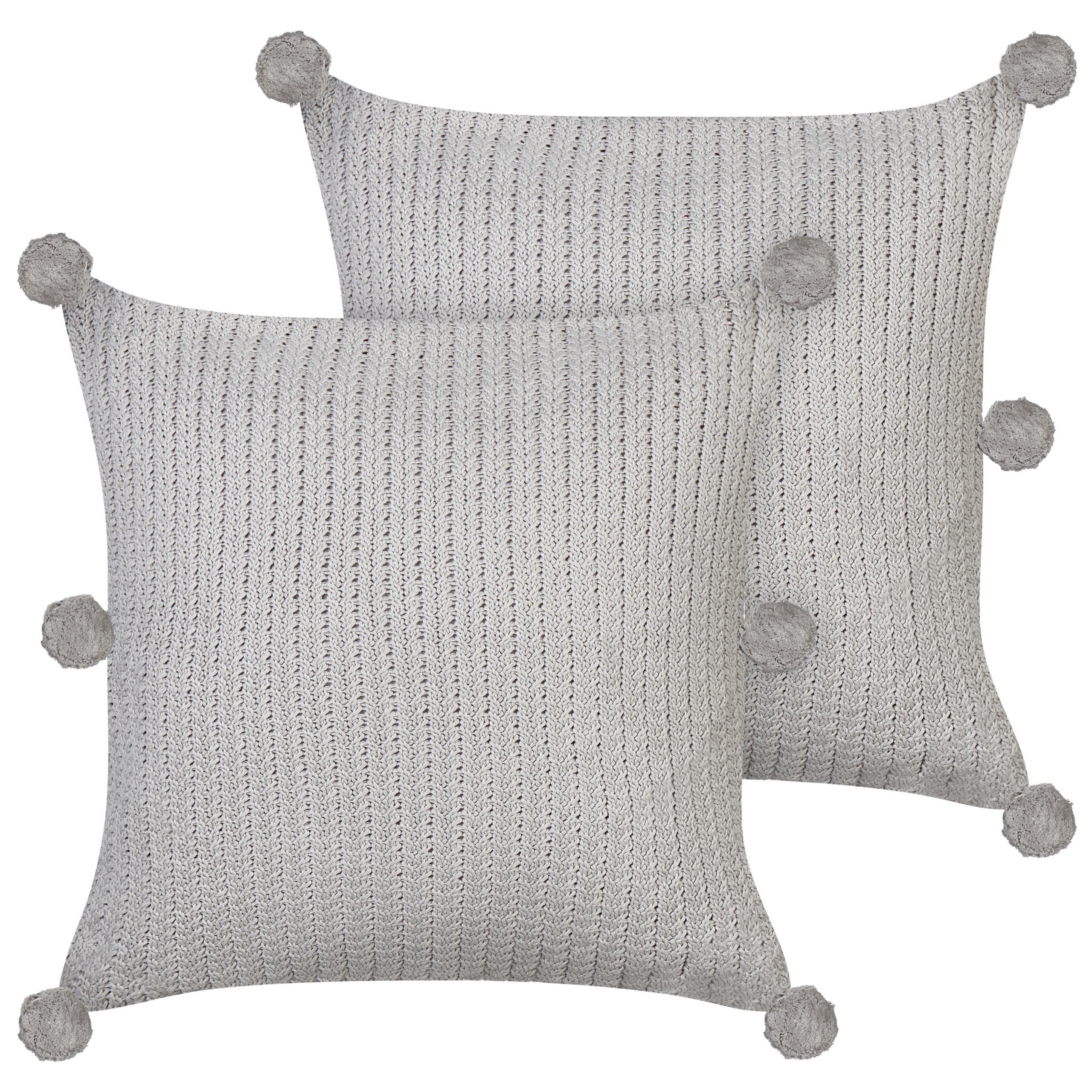 Beliani conjunto de 2 cojines decorativos ocotea algodón 45 x 45 cm gris liso