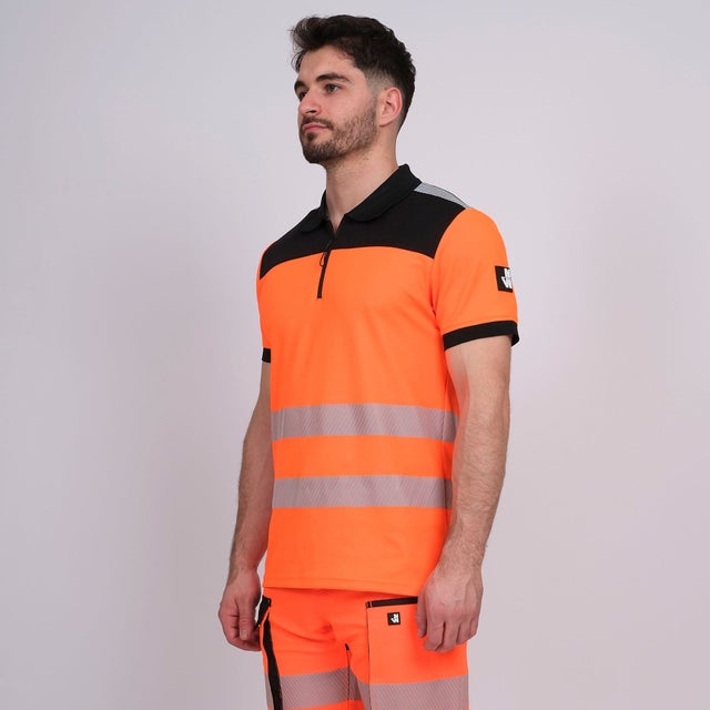 MARS - POLO DE TRAVAIL HAUTE VISIBILITÉ - 1073 | Orange fluo