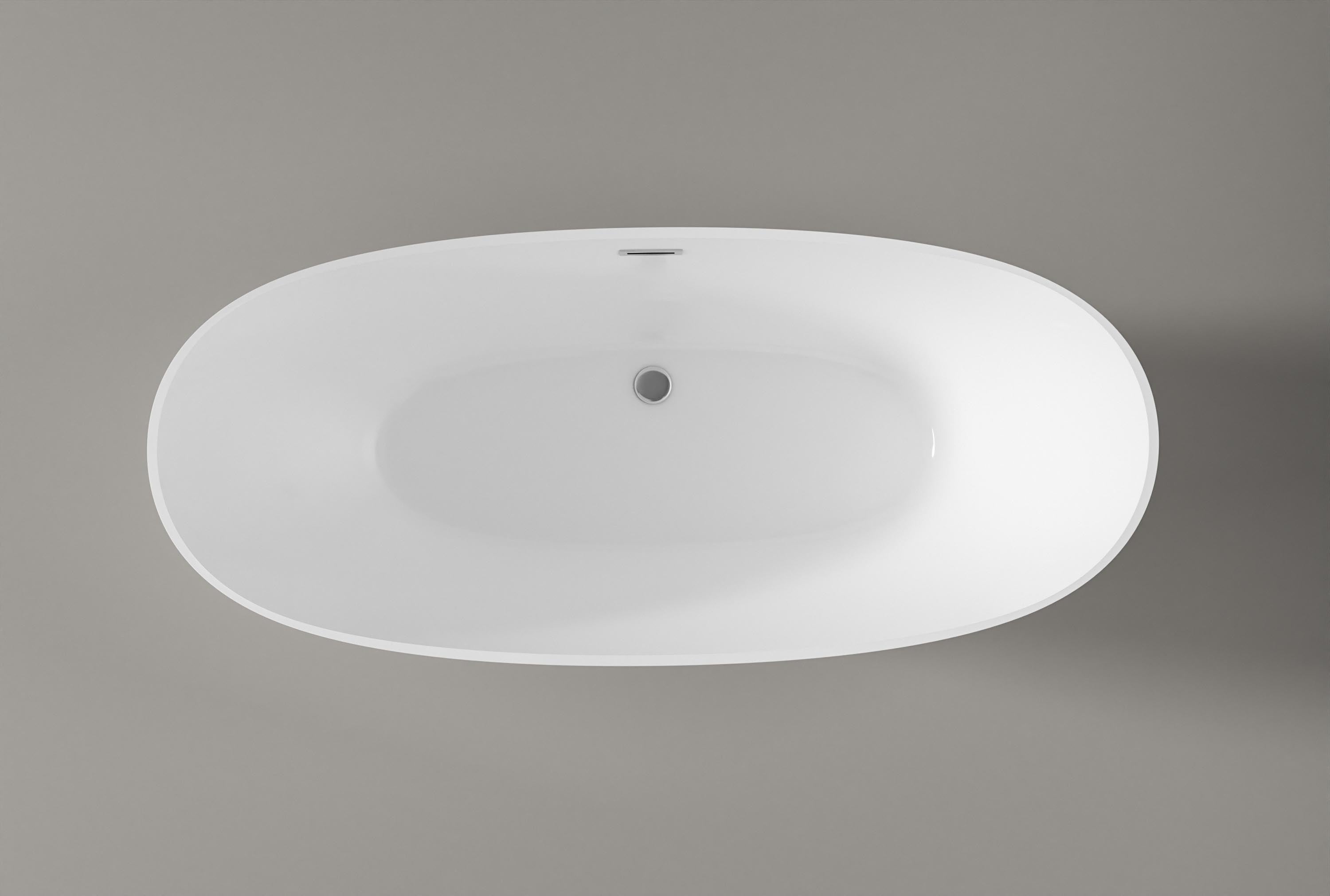 BERNSTEIN - Baignoire îlot Acrylique ovale 170x78x69cm + Bonde et trop plein - Blanc brillant - BELLAGIO 2.0 - 4