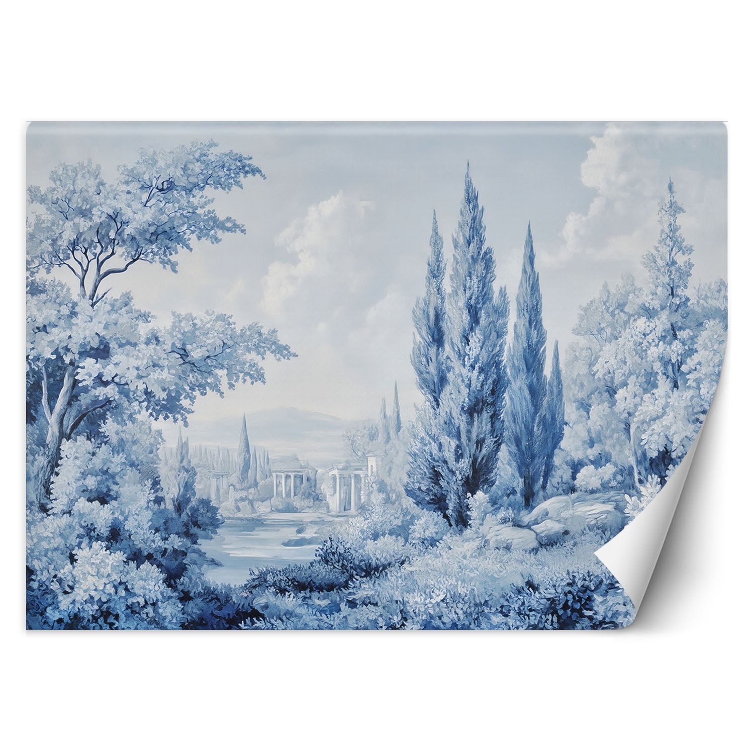 Fototapeta, Krajobraz Las Drzewa Natura Niebieski 200x140
