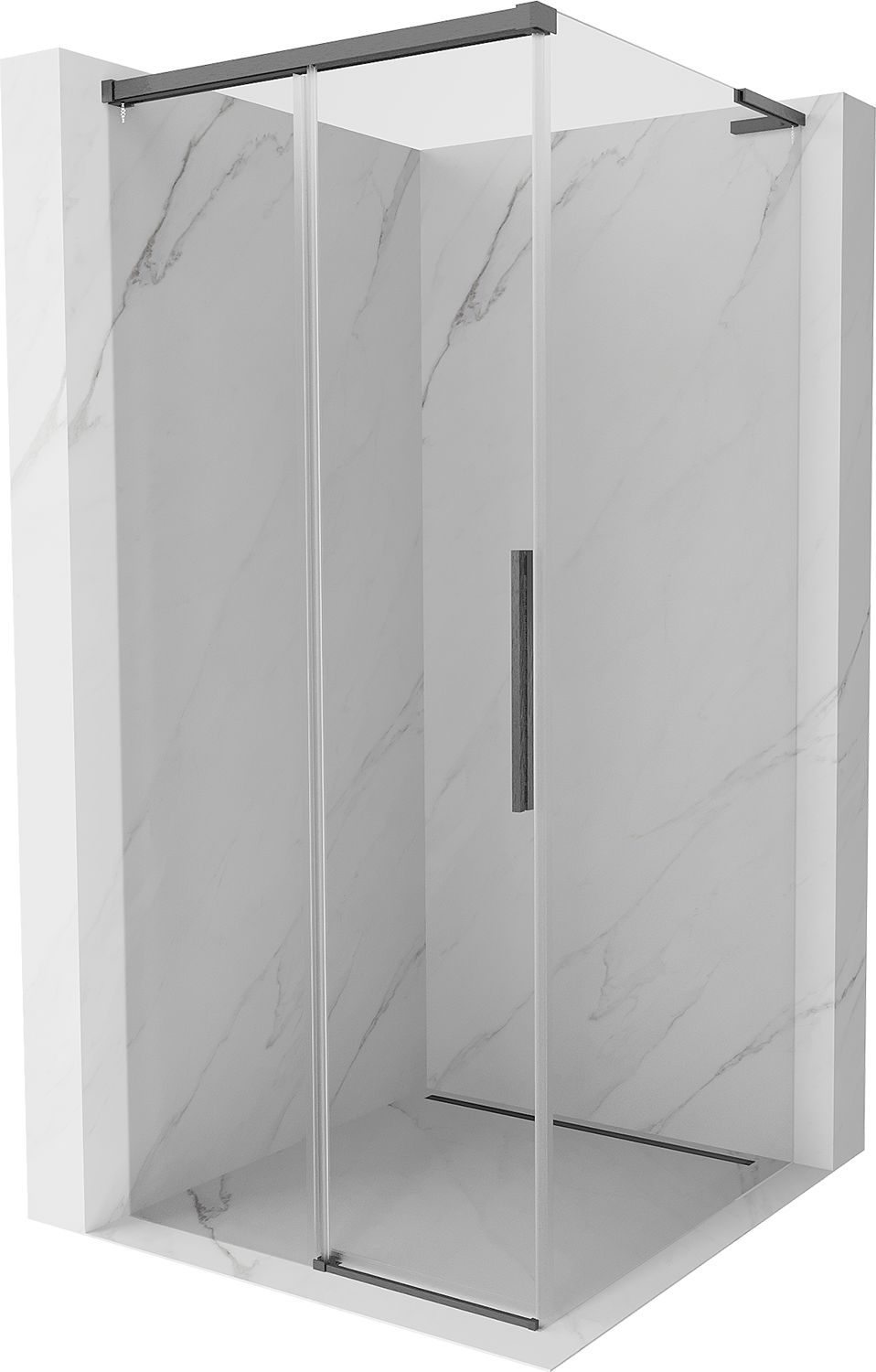 Mexen Rox L kabina prysznicowa rozsuwana 90 x 90 cm, transparent, gun gray szczotkowany - 8C2L-090-090-66-00