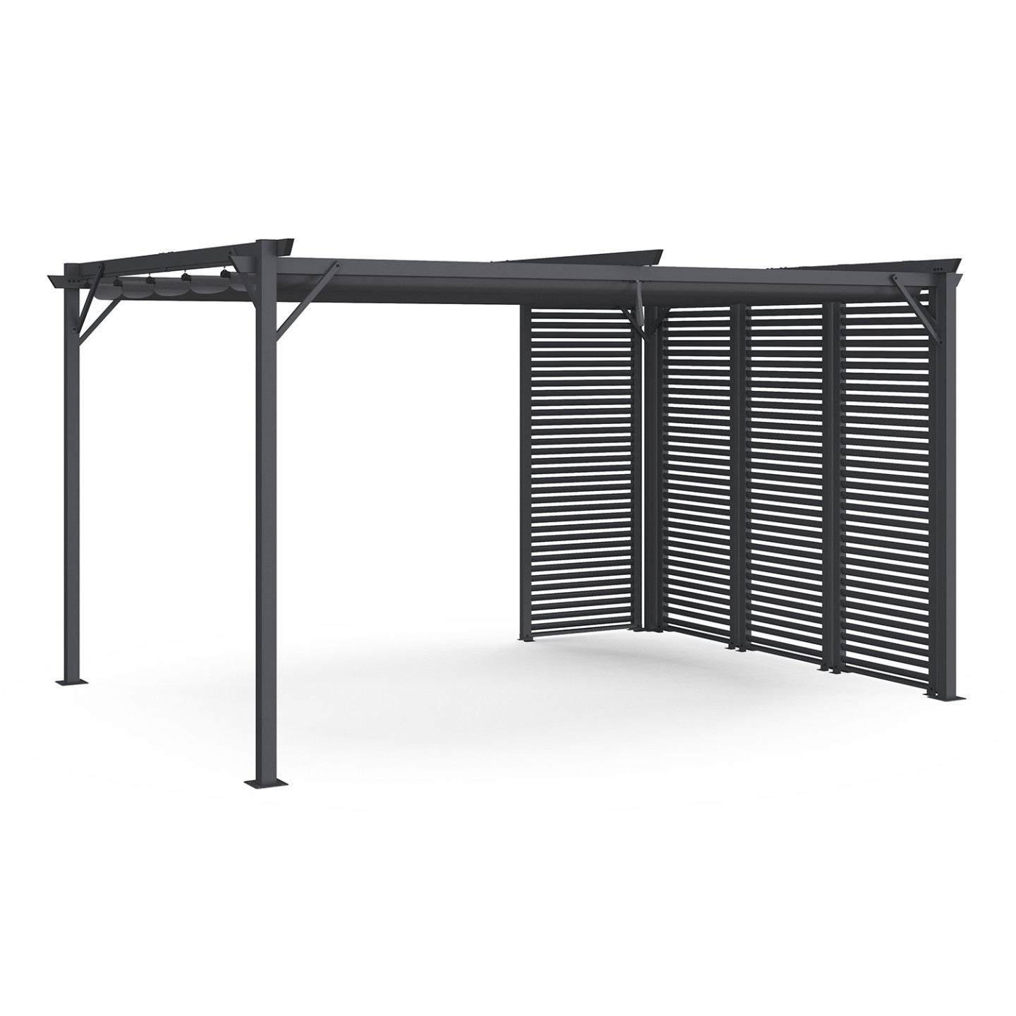 Pergola édition collector persienne toit rétractable 3x4M 4 pans modulables gris anthracite - 4