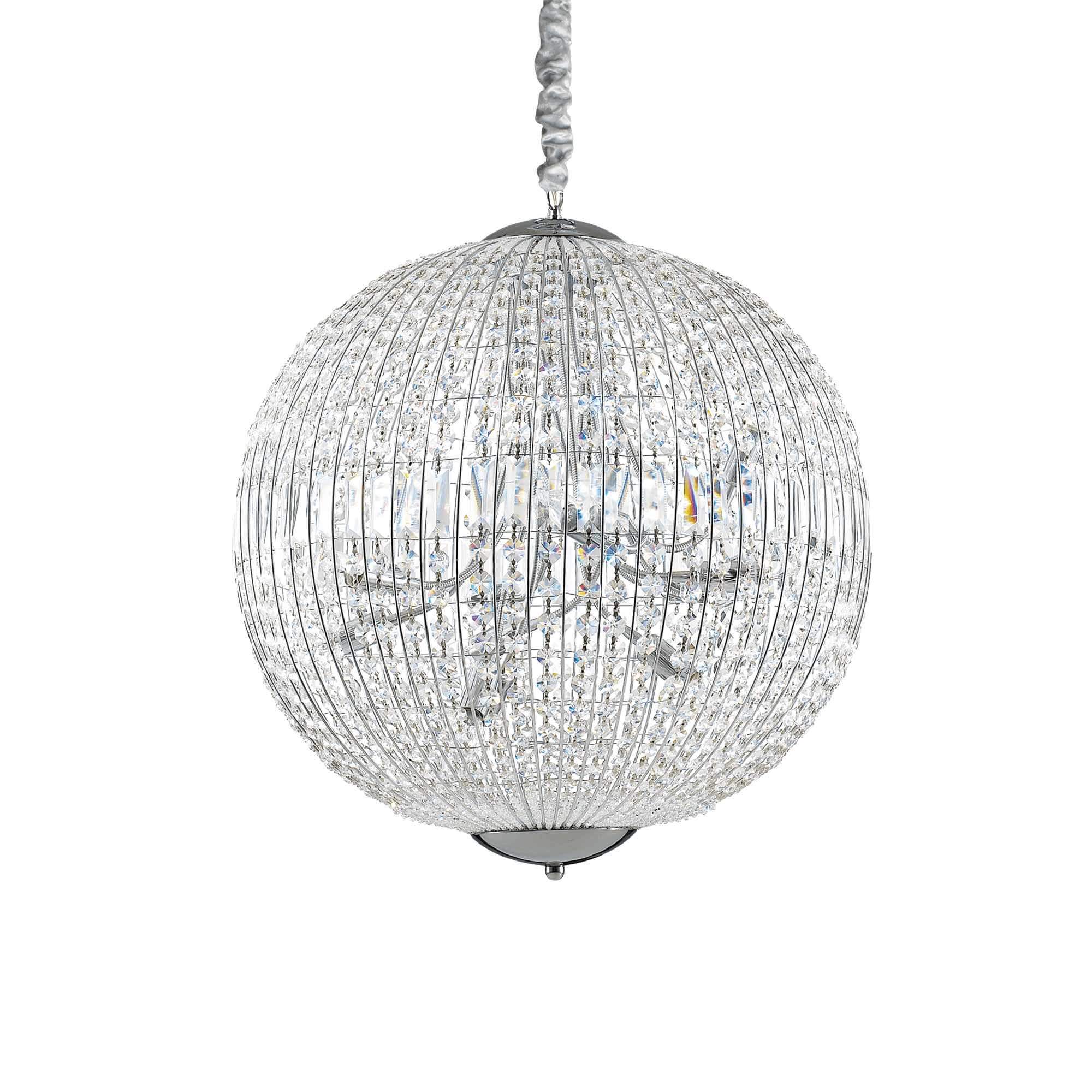Ideal Lux  Suspension Chromée En Cristal Luxor 12 Ampoules , Leroy Merlin