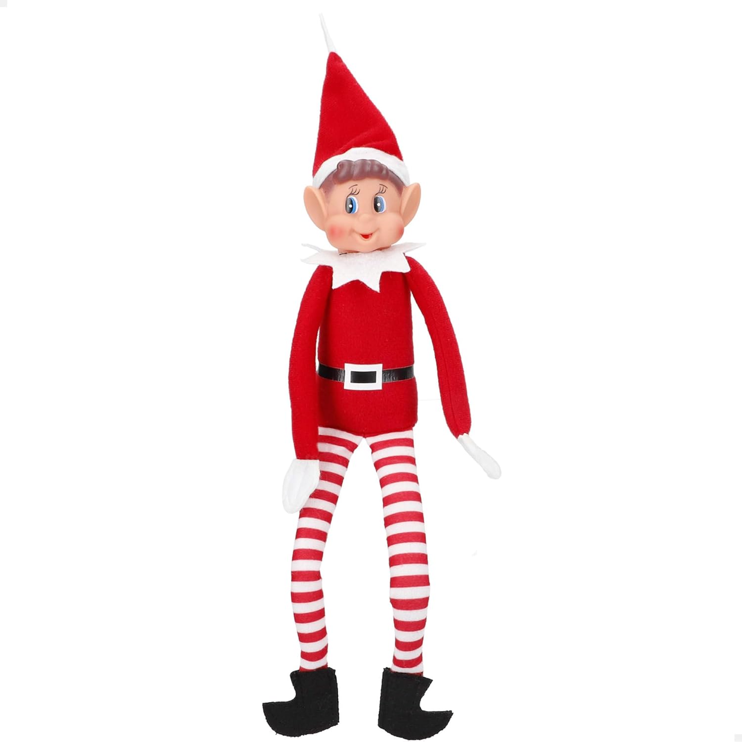 Elfo de Natal Papai Noel Perna Longa Vinil Macio Elfo com Chapéu de Elfo Grande 62 cm - 6