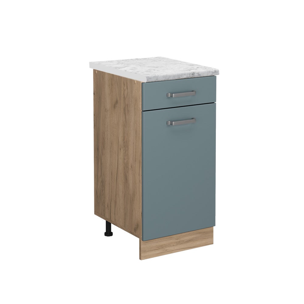 Vicco Szafka dolna do kuchni R-Line, Niebiesko-szary, 40 cm BR Marmur