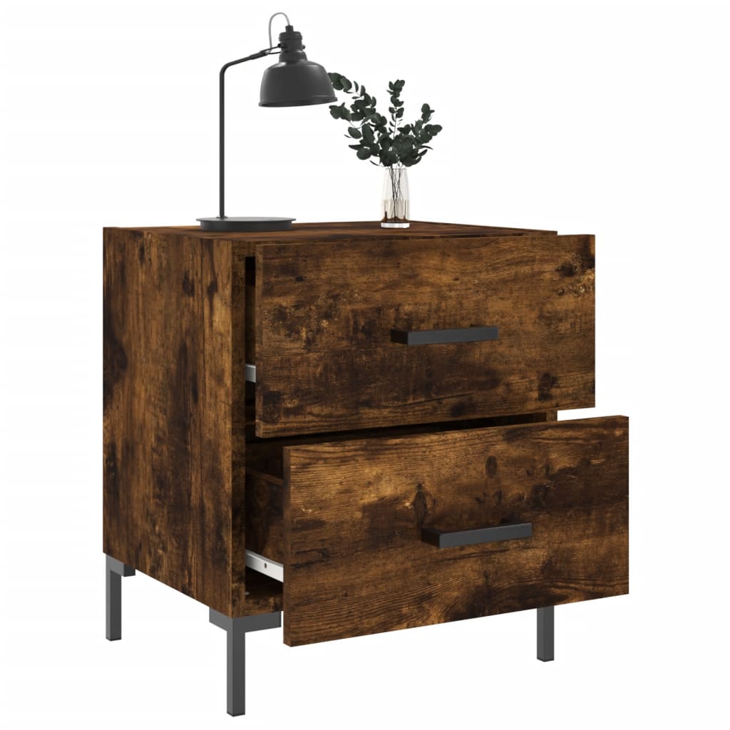 Maison Exclusive - Table de chevet chêne fumé 40x35x47,5 cm bois d’ingénierie - 4