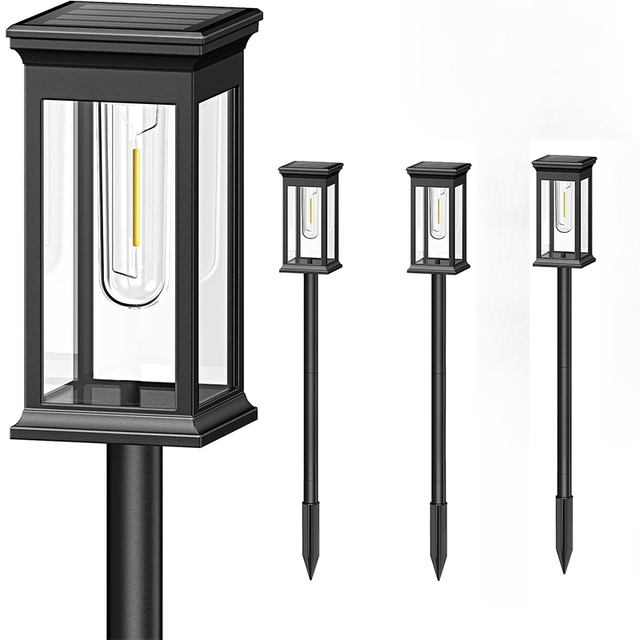 Luci solari da giardino (set da 4) — Due volte più grandi, luminose e impermeabili.