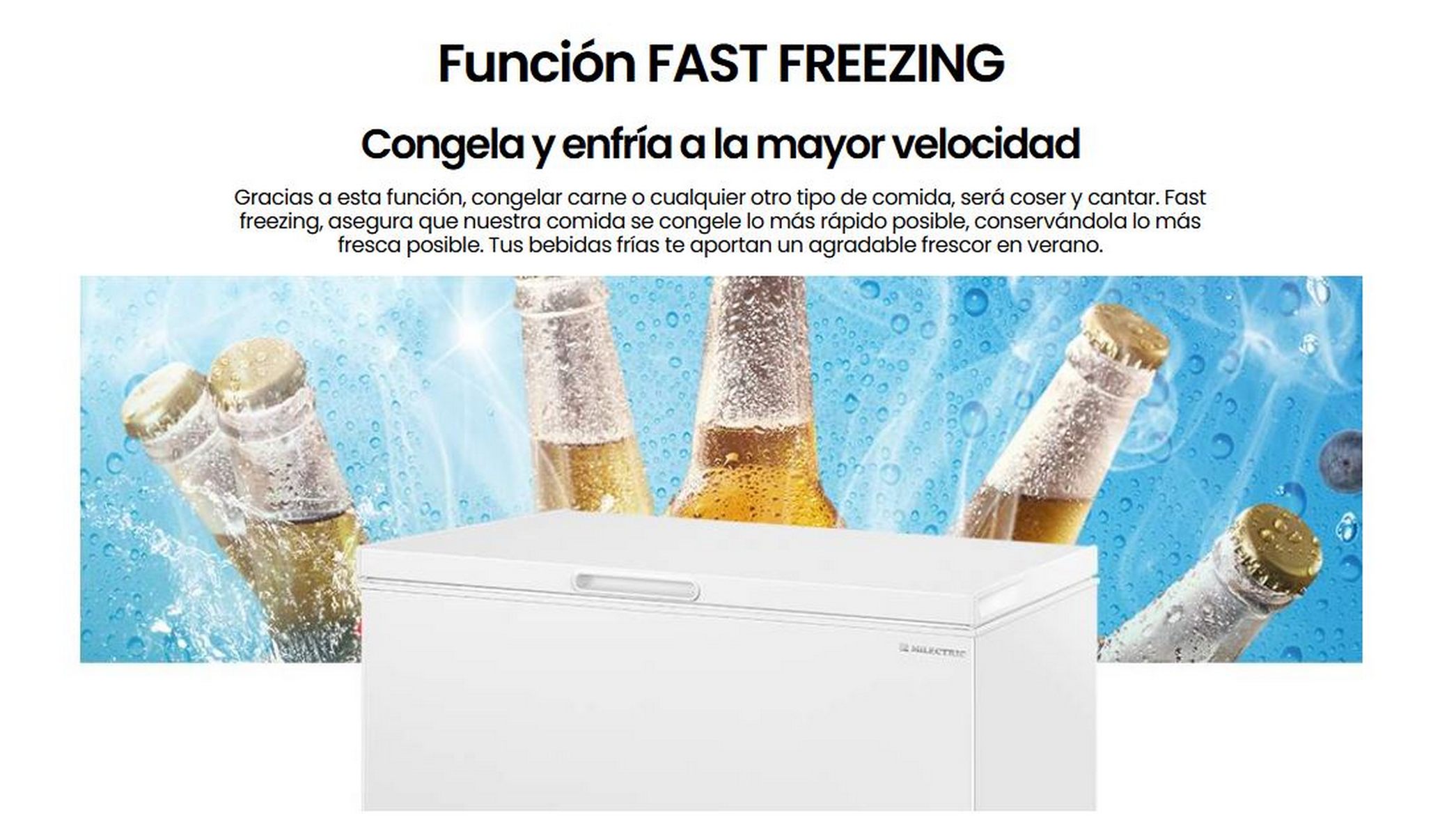 Congelador horizontal Milectric ARC-N01 - 99 litros, A+/F, ✱✱✱✱ - 5