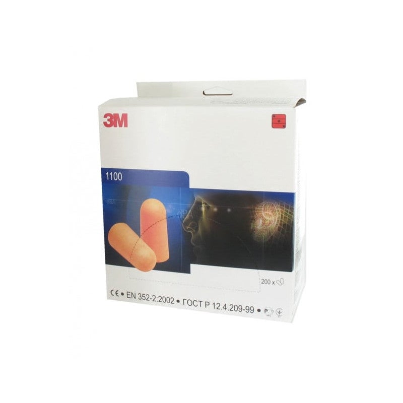 Boite de 200 paires de bouchons d'oreilles coniques 3M 1100 - 3