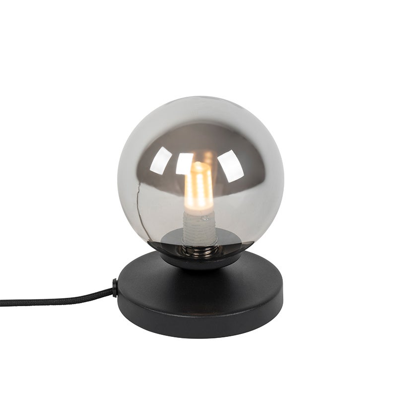 Qazqa rustykalny lampa stołowa ze szkłem - Athens - czarny, max. 28w, g9, 13cm, IP20 oświetlenie wewnętrzne