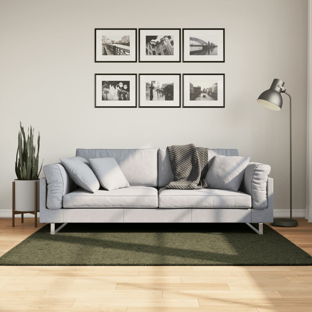 Dywan HUARTE z krótkim włosiem, zielony, 120x170 cm vidaXL