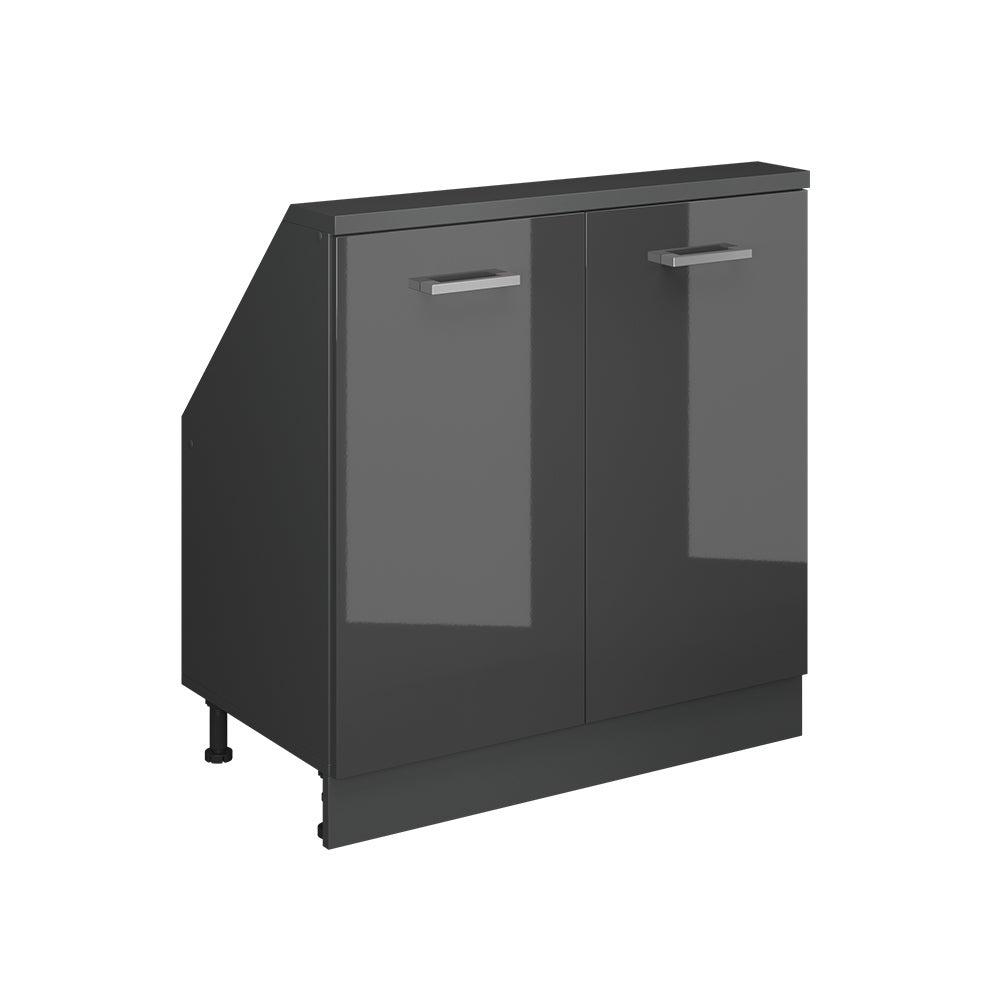Vicco Szafka kuchenna na dach skośny R-Line, Antracyt wysoki połysk, 80 cm z 2 drzwiami