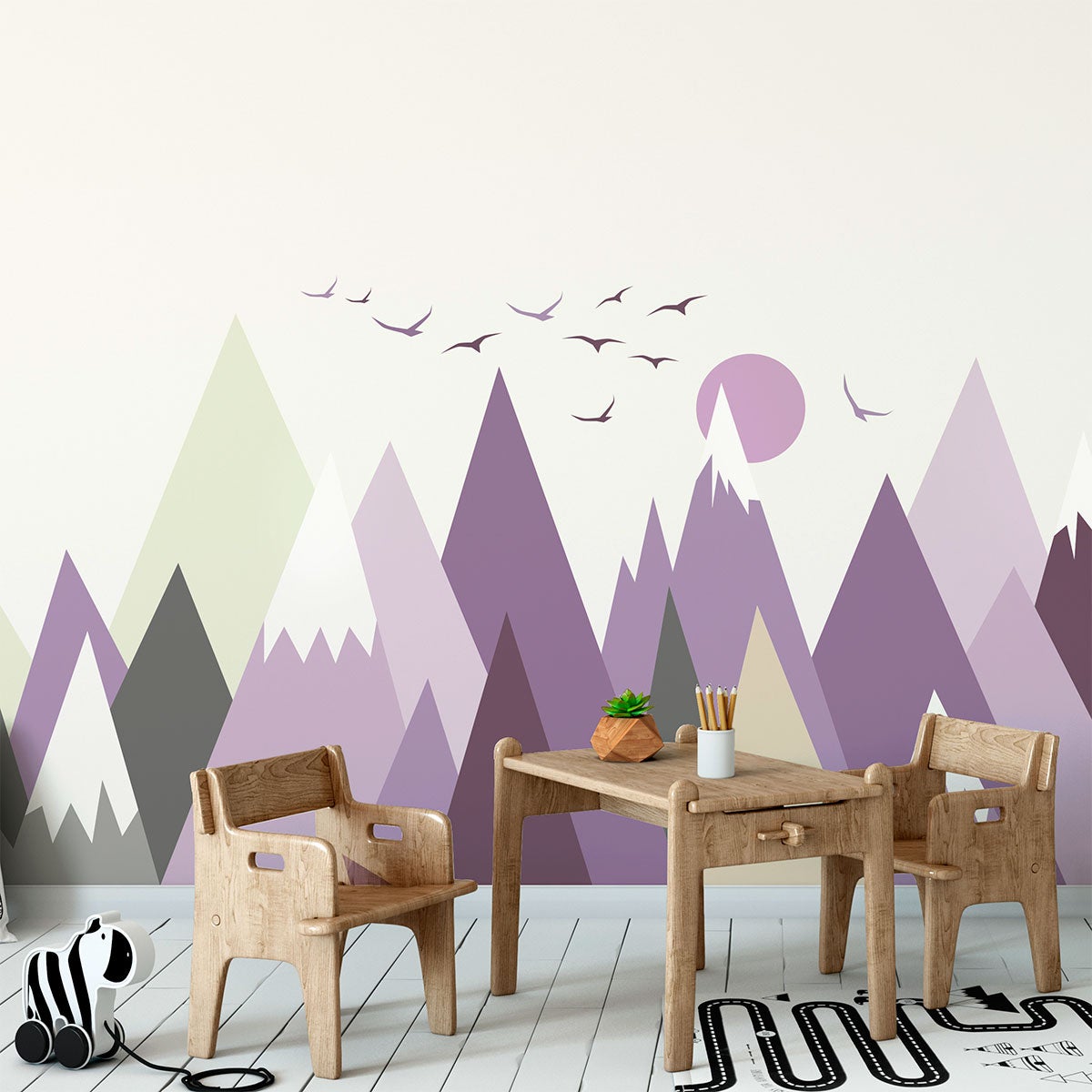 Stickers enfant montagnes scandinaves jazka 120 x 180 cm - 7