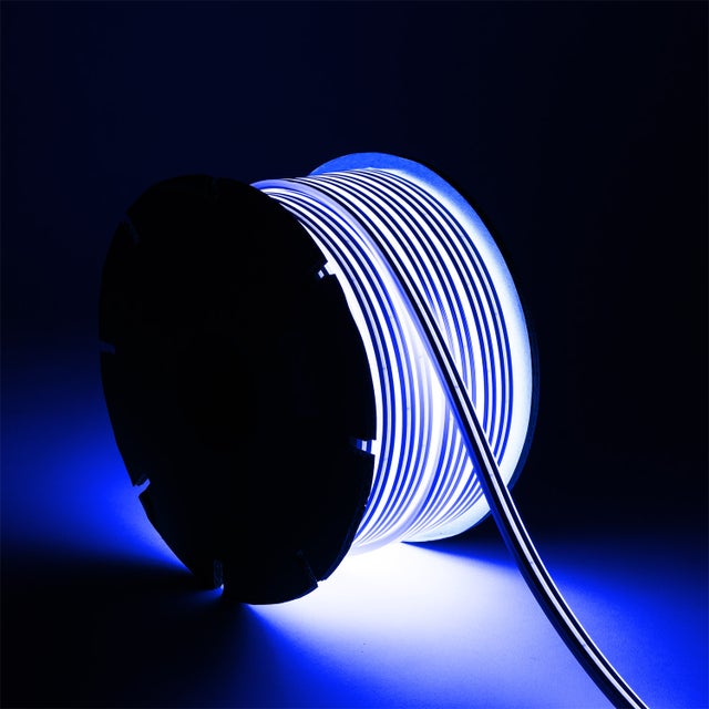 Bobina 50m Striscia LED Neon 24V 8W/m NFLEX6 IP65 FreeCut, Blu, PVC,Silicone PVC,Silicone