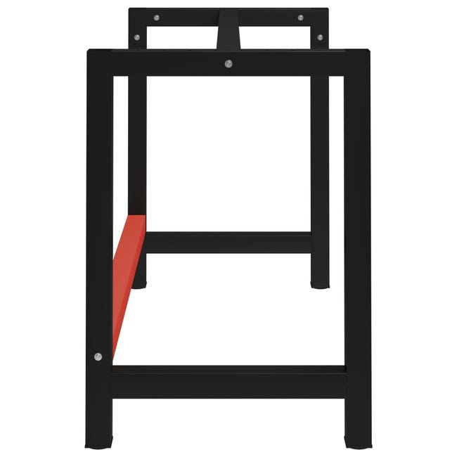 Dilwe Cadre de banc de travail Métal 175x57x79 cm Noir et rouge1 Dilwe Cadre de banc de travail Métal 175x57x79 cm Noir et rouge1