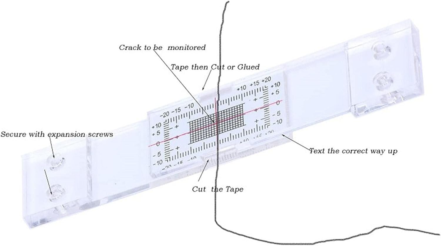 Jauge de fissure standard pour béton Outil de surveillance précis des fissures Règle de mesure des fissures - 3