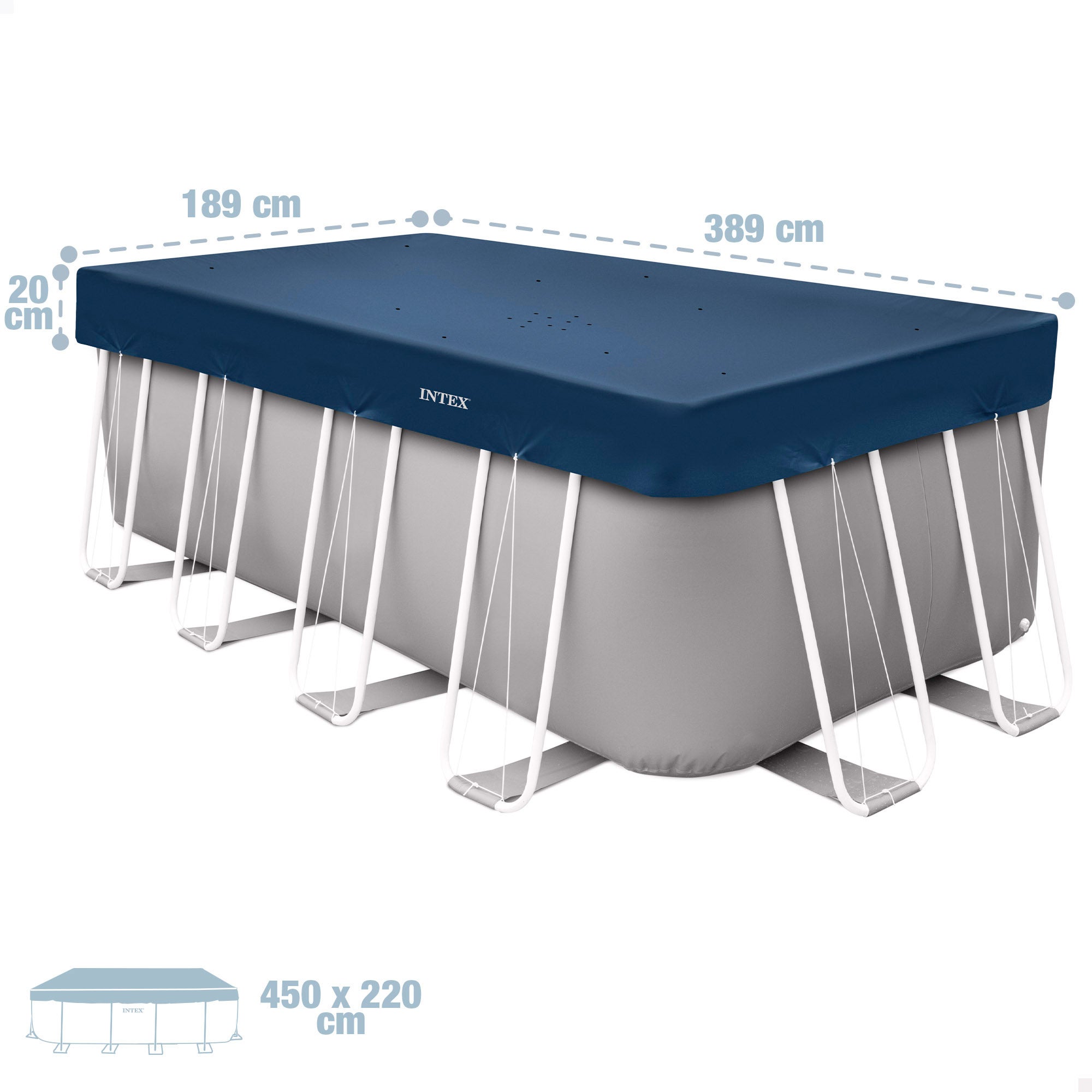 Bache hiver Intex 4x2 m Bleu triple couche anti UV - 4